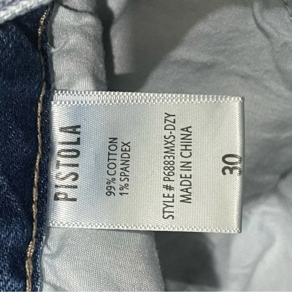 Pistola Distressed Patched High Rise Jeans Light Wash Size 30